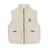  Áo Ghile Phao MLB Woven Mix Fleece Vest BOS (D.Cream) 3AFDB0246-43CRD Trắng Kem 
