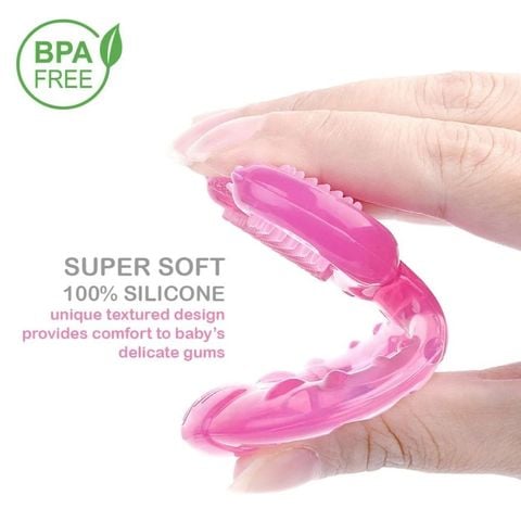  Nuby gặm nướu trẻ em bằng silicone trong suốt 620 