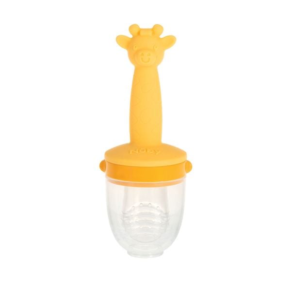  Nuby Túi nhai ăn dặm bằng silicone cho bé có tay cầm hình thú dễ thương 