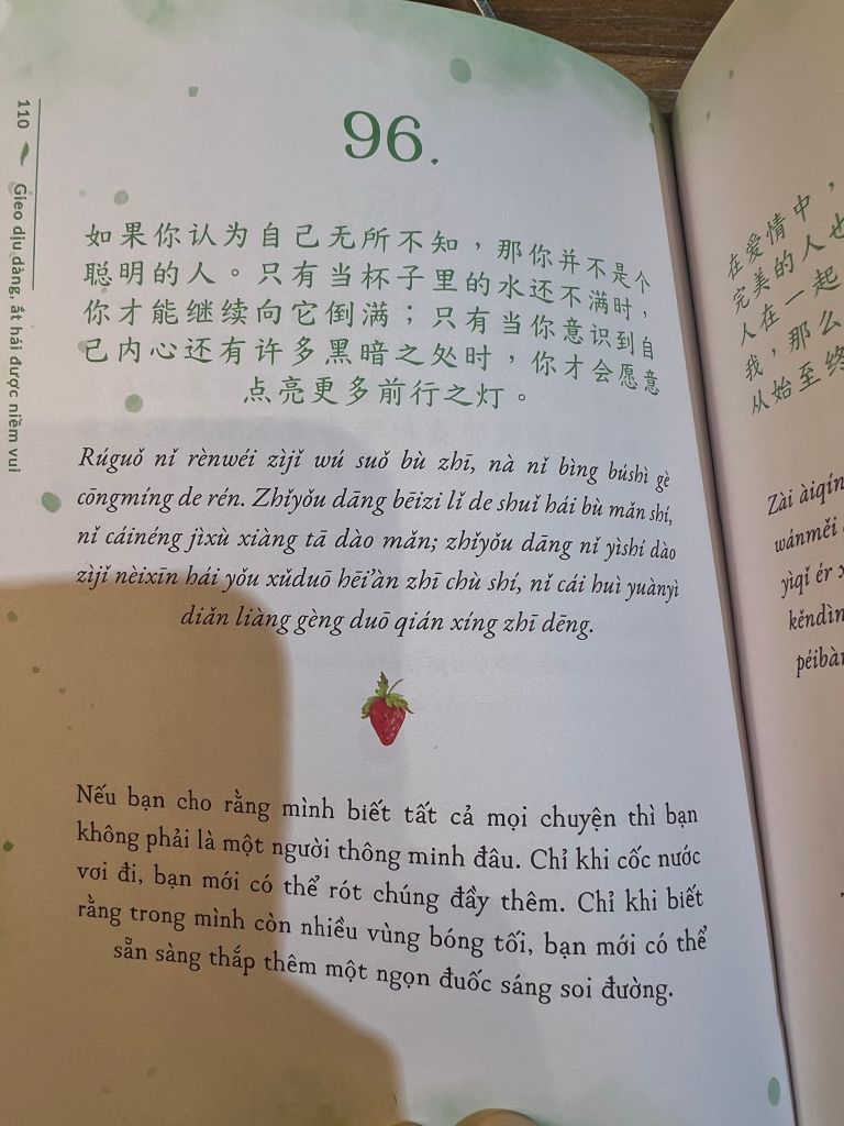 Gieo Dịu Dàng Ắt Hái Được Niềm Vui - 200 Trích Dẫn Song Ngữ Trung-Việt Có Phiên Âm