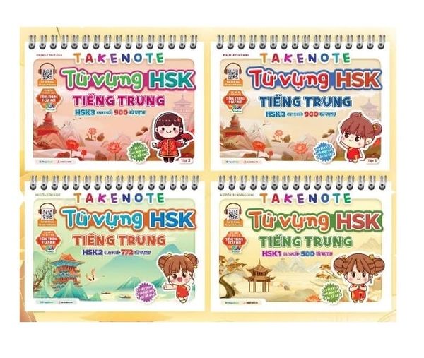 Combo 4 cuốn Takenote: Từ vựng HSK 1-2-3 Tiếng Trung (Cung cấp 3072 từ vựng)