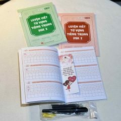 Combo 3 Vở Luyện Viết Từ Vựng Tiếng Trung HSK 1 2 3 (tặng kèm bút viết)