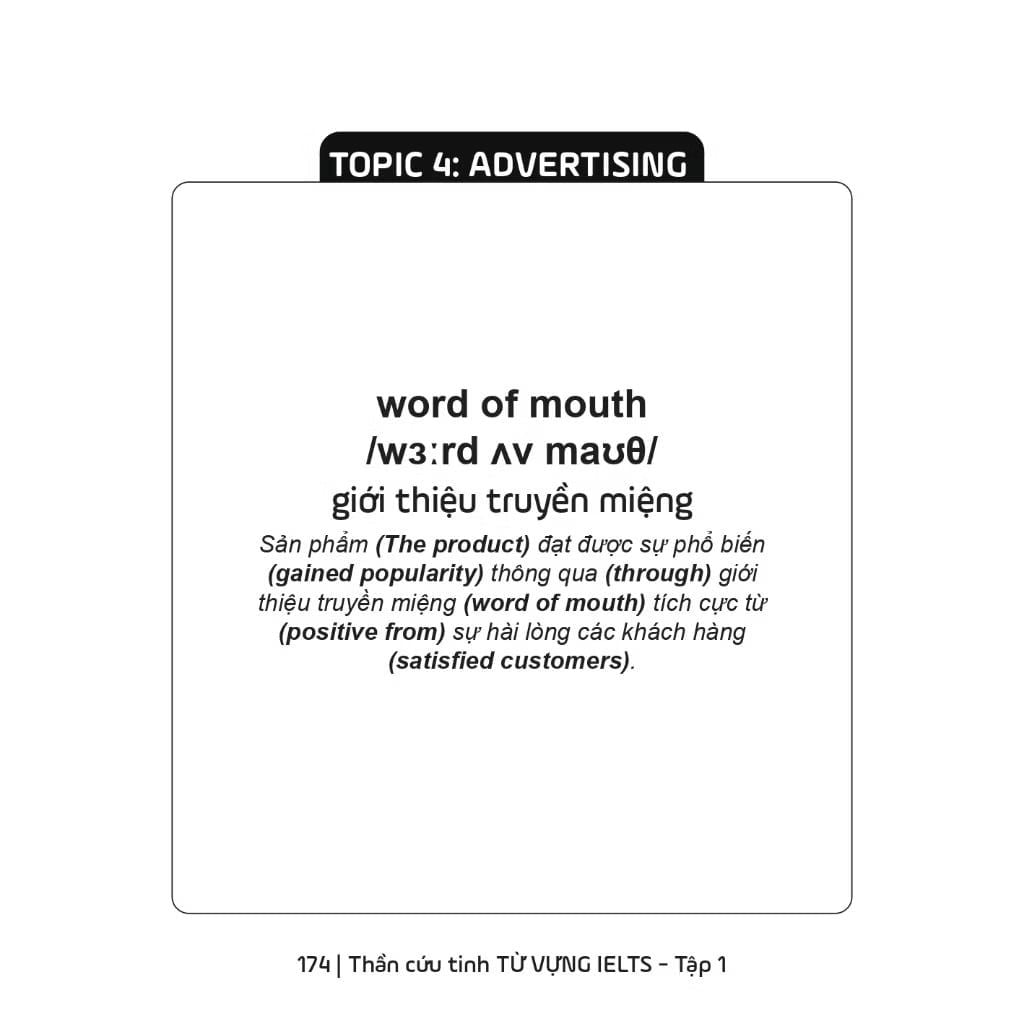 Thần Cứu Tinh Từ Vựng IELTS Kỹ Năng Nói Và Viết, IELTS Speaking & Writting Task 2, Dành Cho Band A1-B2 - Tập 1