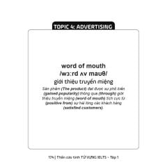 Thần Cứu Tinh Từ Vựng IELTS Kỹ Năng Nói Và Viết, IELTS Speaking & Writting Task 2, Dành Cho Band A1-B2 - Tập 1