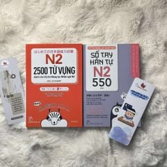 Combo sổ tay tango 2500 từ vựng N2 và 550 hán tự N2 (Tặng kèm File nghe + Tấm thẻ đỏ)