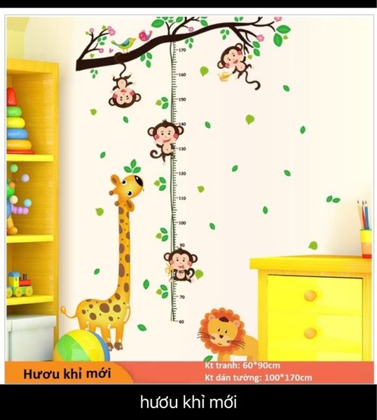 TRANH  ĐỘNG VẬT CHO BÉ - Decal dán tường