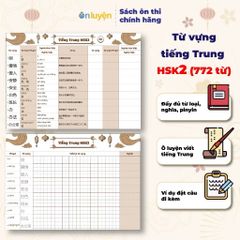 Takenote từ vựng Tiếng Trung HSK1- HSK4 có đủ từ loại, nghĩa, pinyin, ô luyện viết, kèm ví dụ
