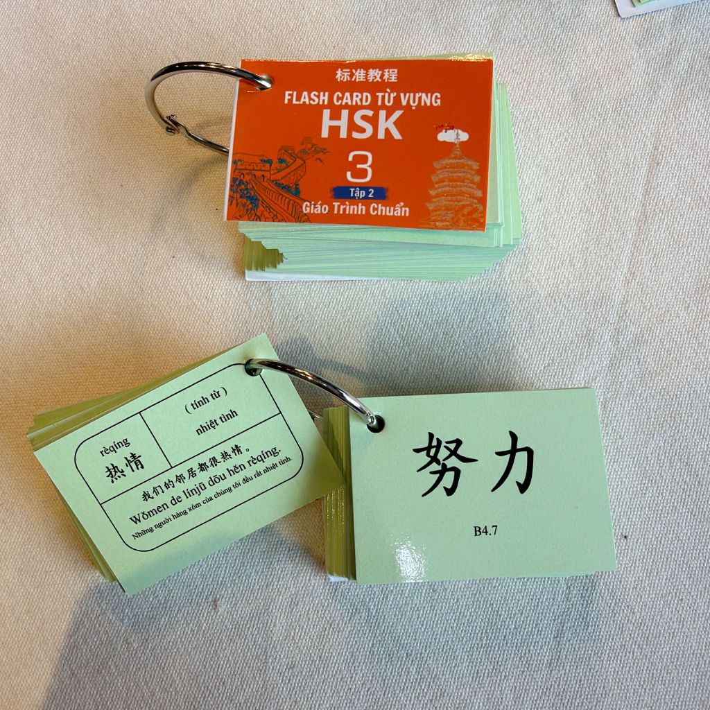 Combo Flashcard Từ Vựng Tiếng Trung HSK 1 + HSK 2 + HSK 3 - Giáo Trình Chuẩn (600 từ)