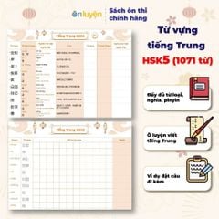 Takenote từ vựng Tiếng Trung HSK5- có đủ từ loại, nghĩa, pinyin, ô luyện viết, kèm ví dụ