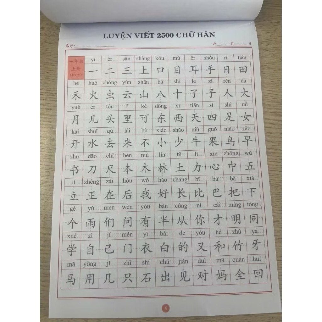 Bộ Sách Luyện Viết 2500 Chữ Hán + Dịch Nghĩa 5000 Từ Vựng Tiếng Trung