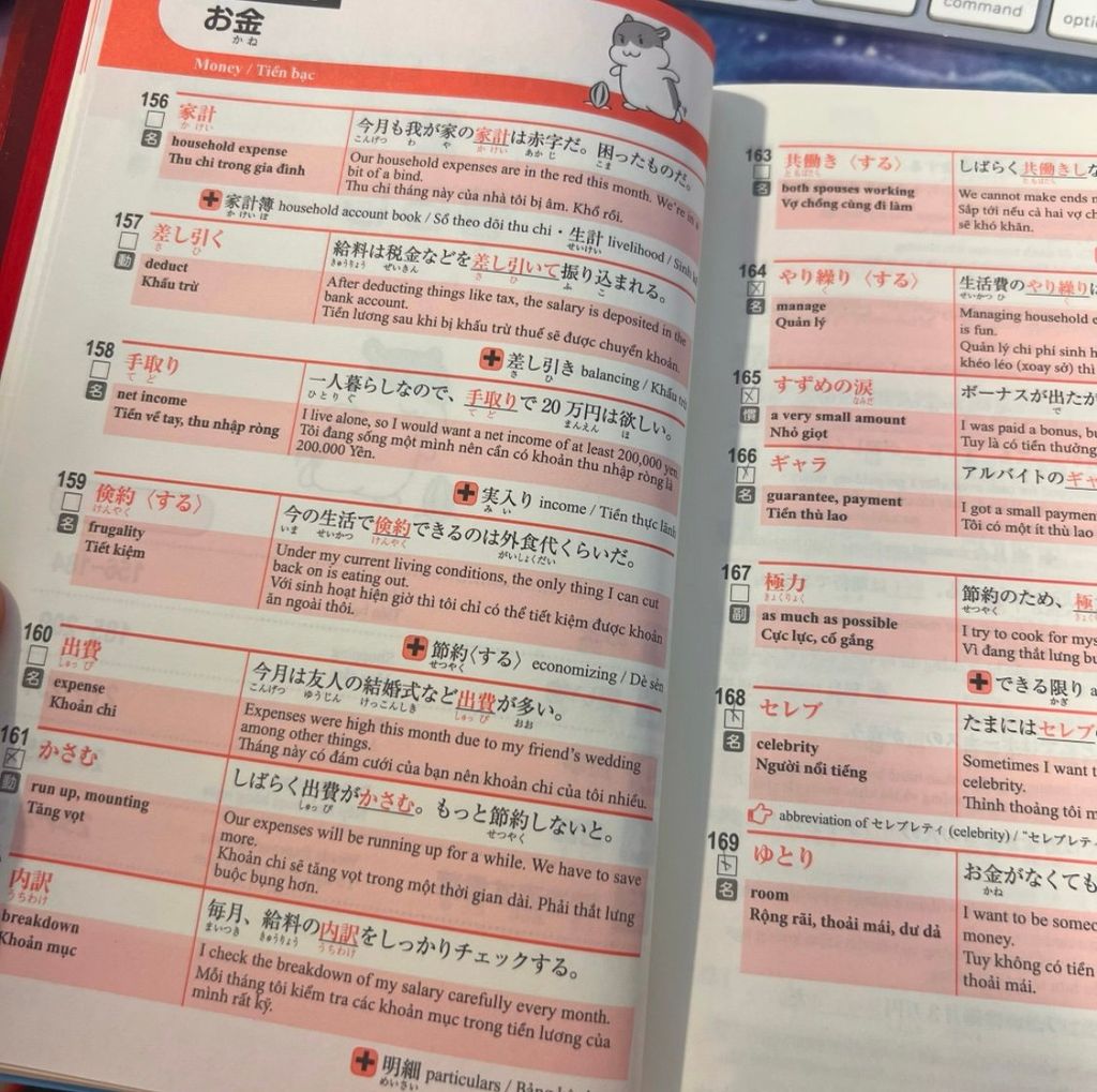 Combo sổ tay tango 3000 từ vựng N1 và 800 hán tự N1 (Tặng kèm File nghe + Tấm thẻ đỏ)