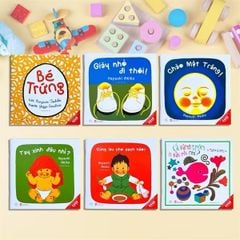 Combo sách ( Tay xinh đâu nhỉ + Chào mặt trăng Bé trứng + Cùng lau cho sạch nào + Giày nhỏ đi thôi + Cá vàng trốn đâu rồi nhỉ )