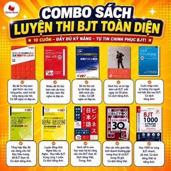 Combo BJT 10 quyển học thi toàn diện