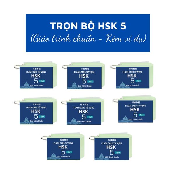 Flashcard Từ Vựng Tiếng Trung HSK 5 - Giáo trình chuẩn (1390 từ) - Có ví dụ kèm theo