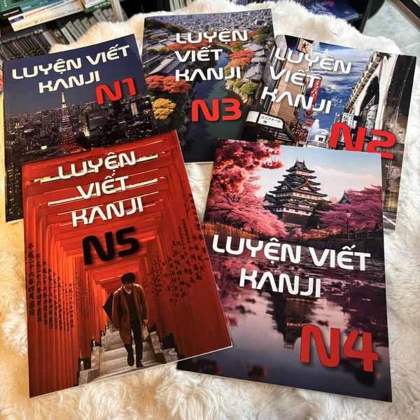 Combo Luyện Viết Kanji N5-N1 ( có tặng bút)