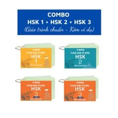 Combo Flashcard Từ Vựng Tiếng Trung HSK 1 + HSK 2 + HSK 3 - Giáo Trình Chuẩn (600 từ)