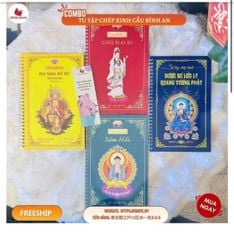 Combo chép kinh 4 quyển: Kinh Chú Đại Bi + Kinh Sám Hối + Kinh Địa Tạng + Kinh Dược Sư