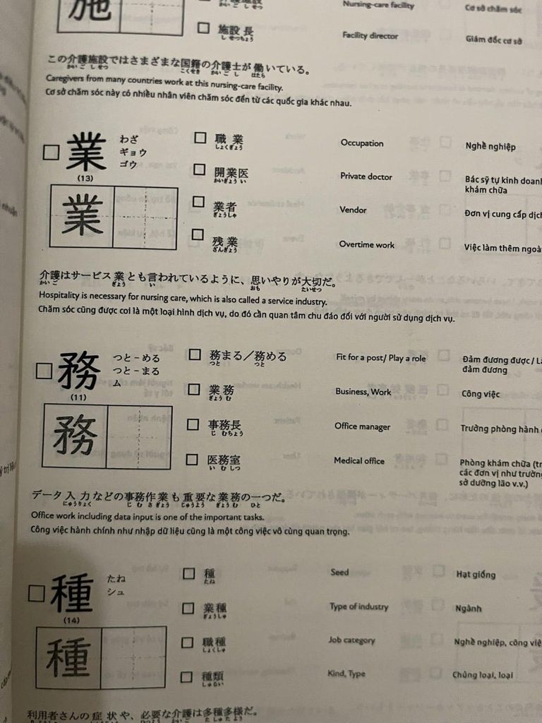 Kaigo từ vựng và Hán tự N1.2 ngành Điều dưỡng – Hộ lý