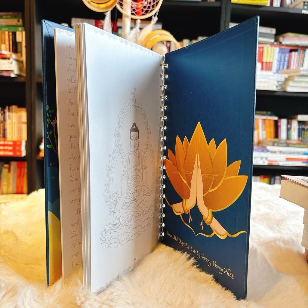 Sổ tay chép kinh in mờ kinh dược sư bìa cứng