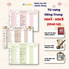 Takenote từ vựng Tiếng Trung HSK1- HSK4 có đủ từ loại, nghĩa, pinyin, ô luyện viết, kèm ví dụ