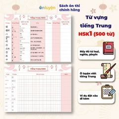 Takenote từ vựng Tiếng Trung HSK1- HSK4 có đủ từ loại, nghĩa, pinyin, ô luyện viết, kèm ví dụ