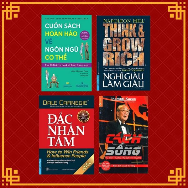Combo sách: Cuốn Sách Hoàn Hảo Về Ngôn Ngữ Cơ Thể + Nghĩ Giàu Và Làm Giàu + Cách Sống + Đắc Nhân Tâm
