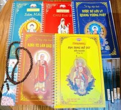 Combo chép kinh 5 quyển: Kinh Địa Tạng Bồ Tát, Kinh Dược Sư, Kinh Vu Lan, Kinh Chú Đại Bi, Kinh Sám Hối