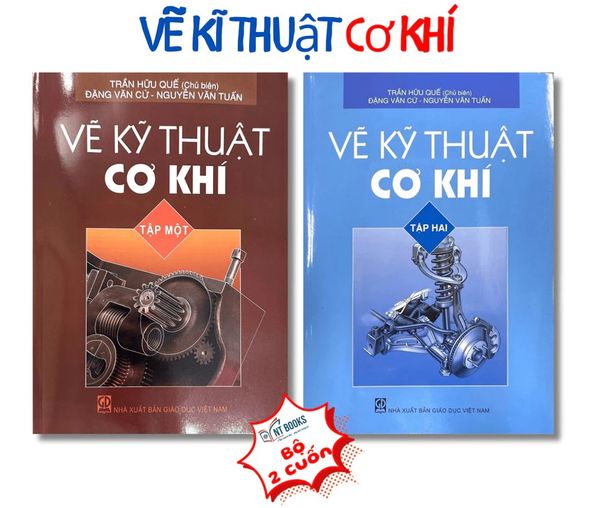 Combo Vẽ Kỹ Thuật Cơ Khí Tập 1 + 2