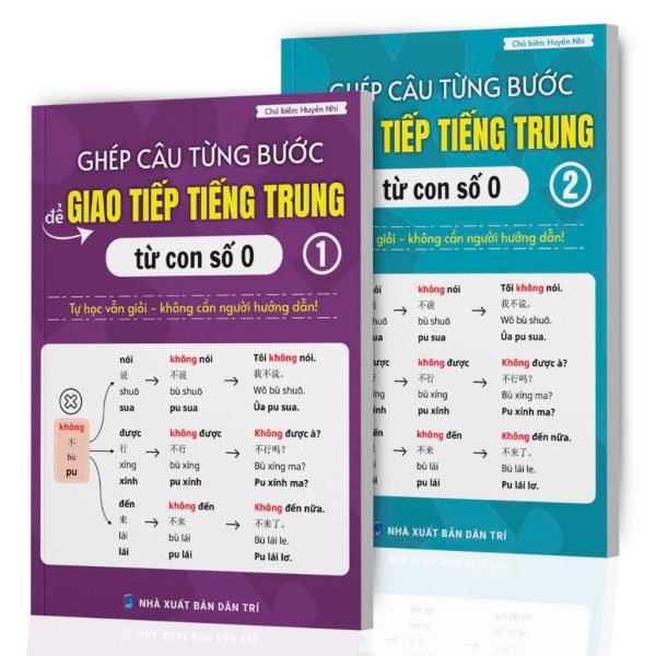 COMBO: GHÉP CÂU TỪNG BƯỚC ĐỂ GIAO TIẾP TIẾNG TRUNG TỪ CON SỐ 0 GỒM 2 TẬP