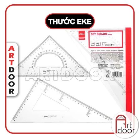 Thước vẽ kỹ thuật DELI Eke lớn (bộ 2 chiếc)
