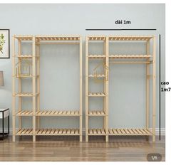 Tủ Treo Quần Áo 2 Gian Gỗ Thông - Đẹp, Bền, Decor Chuẩn Hàn, Lắp Ráp Dễ Dàng