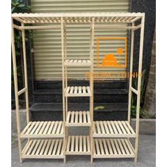 Tủ Treo Quần Áo 3 Gian Gỗ Thông - Đẹp, Bền, Decor Chuẩn Hàn, Lắp Ráp Dễ Dàng