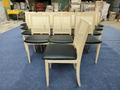 Ghế Gỗ Cao Su MiLa Tựa Lưng Mây