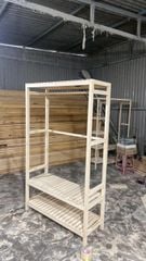Tủ Treo Quần Áo 1 Gian Gỗ Thông - Đẹp, Bền, Decor Chuẩn Hàn, Lắp Ráp Dễ Dàng