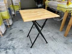 Bàn Xếp Chân Sắt Mặt Gỗ Cao Su