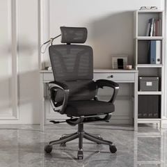 Ghế Công Thái Học Tựa Đầu Đệm Lưới CTH-006 màu Đen