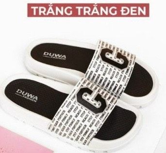  DÉP NHẸ DH209-3 CHỮ G DUWA - NỮ - TRẮNG ĐEN 