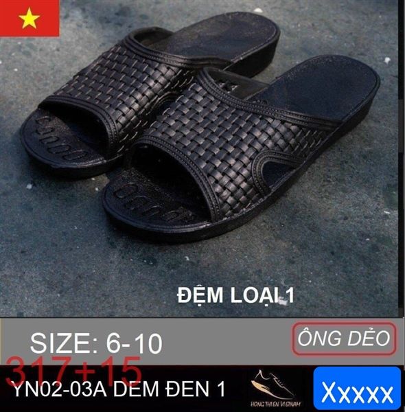 DÉP NHỰA NAM YN02-03A DEM NAM ĐEN 317