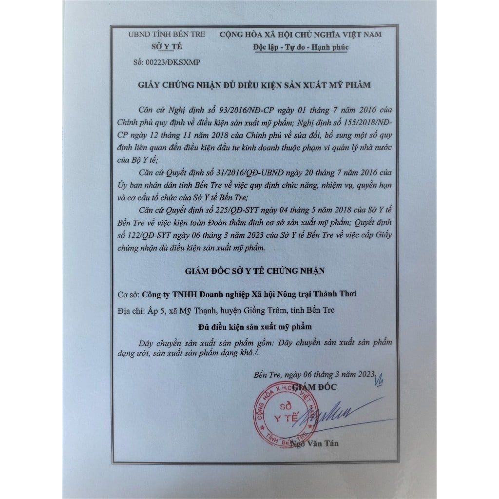  Xà bông dưỡng ẩm NÔNG TRẠI THẢNH THƠI 