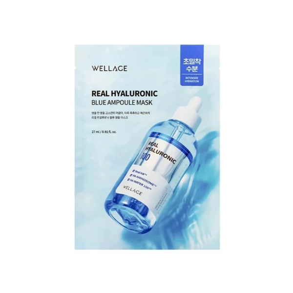 Mặt Nạ Dưỡng Ẩm Wellage Real Hyaluronic Blue Ampoule Mask 27ml