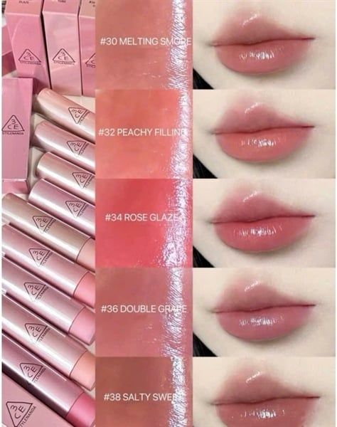[NK] Son Dưỡng 3CE Glazy Lip Glow 5G ((22/5/2028)