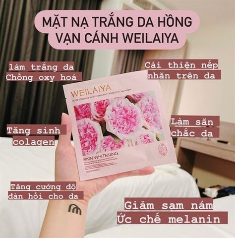 [Hồng] Mặt Nạ Weilaiya Skin Whitening Hoa Hồng 28ml (7/2025)