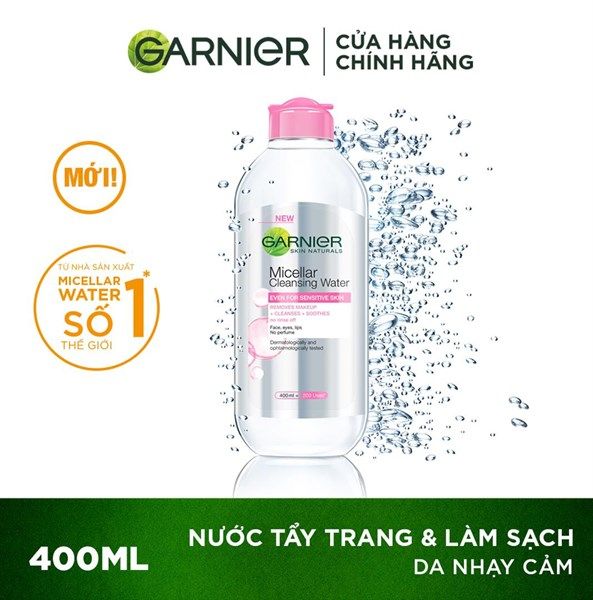 (NK) Nước Tẩy Trang Garnier All-in-1 400ml Da Nhạy Cảm