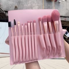 Bộ Cọ Trang Điểm Màu Hồng Túi Da Thắt Nơ