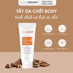 Tẩy Da Chết Body Tinh Chất Hạt Óc Chó SenaDemar Daily Scrub & Body Cleanser 200ml