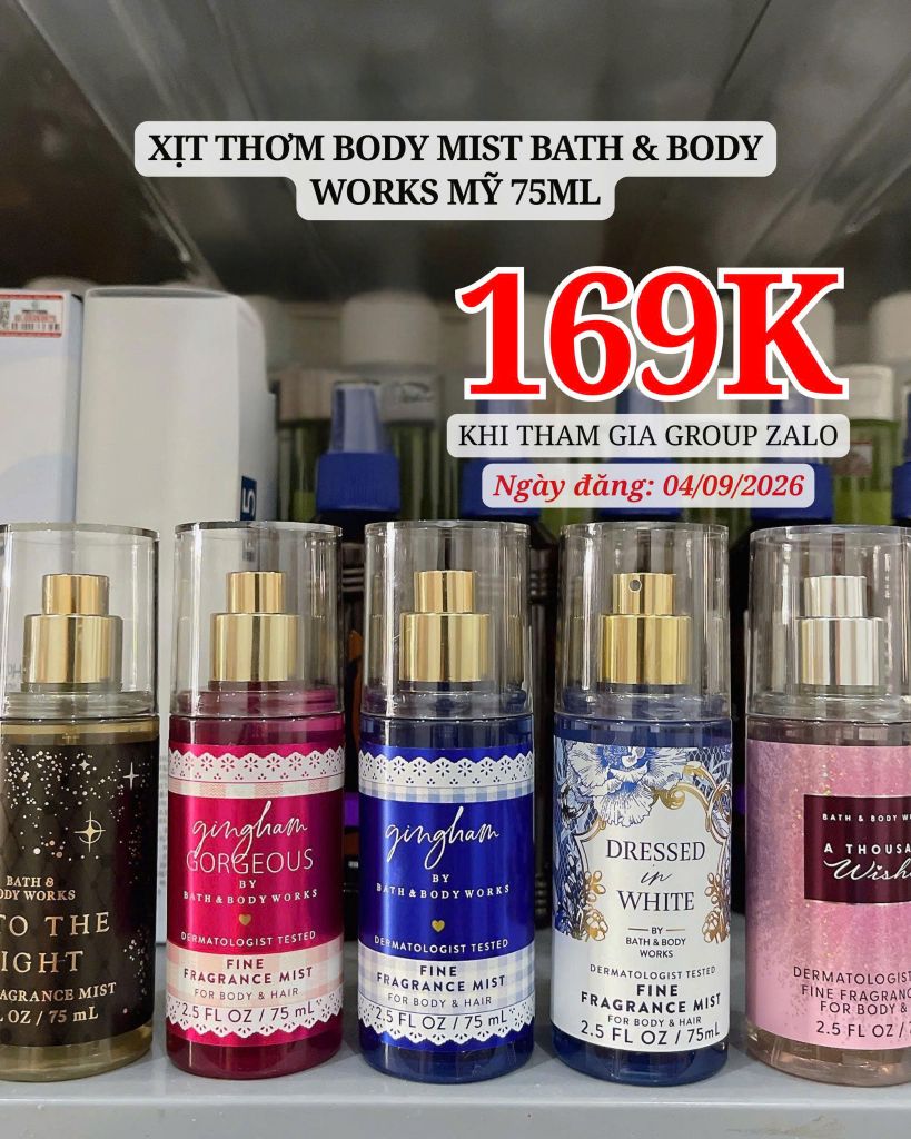 Xịt Thơm Body Mist Bath & Body Works Mỹ