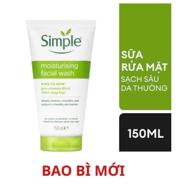 [Trắng Vạch Xanh Lá] Sữa Rửa Mặt Simple Moisturising Facial Wash 150ml