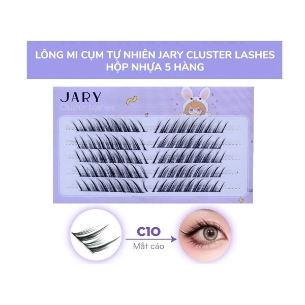 Lông Mi cụm Jary Cluster Lashes Hộp Nhựa 5 Hàng