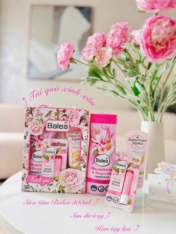 Set Balea 8/3 (Sữa tắm + kem tay + son Nga) Mix Ngẫu Nhiên