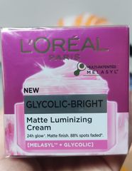Kem Dưỡng Sáng Da Loreal Paris Glycolic-Bright Matte Luminizing Cream 30ml (01/2029).